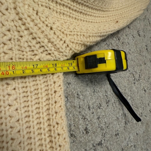 Sun Valley L vintage Cream and Brown Knit Women's Cardigan 100 percent wool EVC - Picture 11 of 12